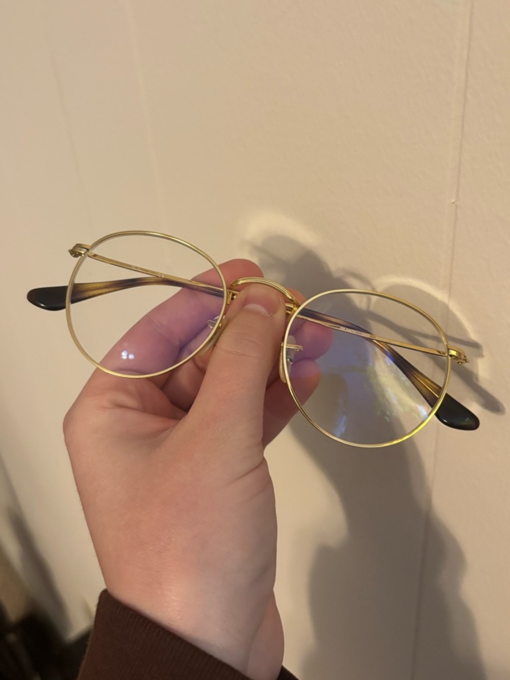 Gold Wire-Framed Ray-Ban Glasses